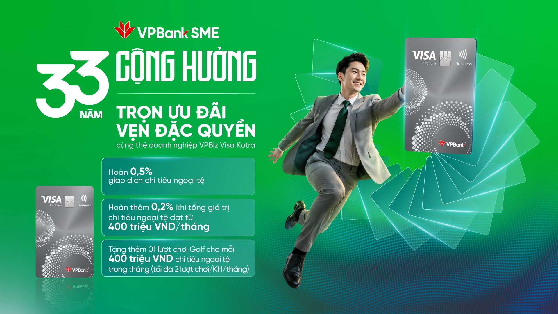 Chi ngoại tệ – Trọn đặc quyền cùng thẻ tín dụng VPBiz Visa Kotra